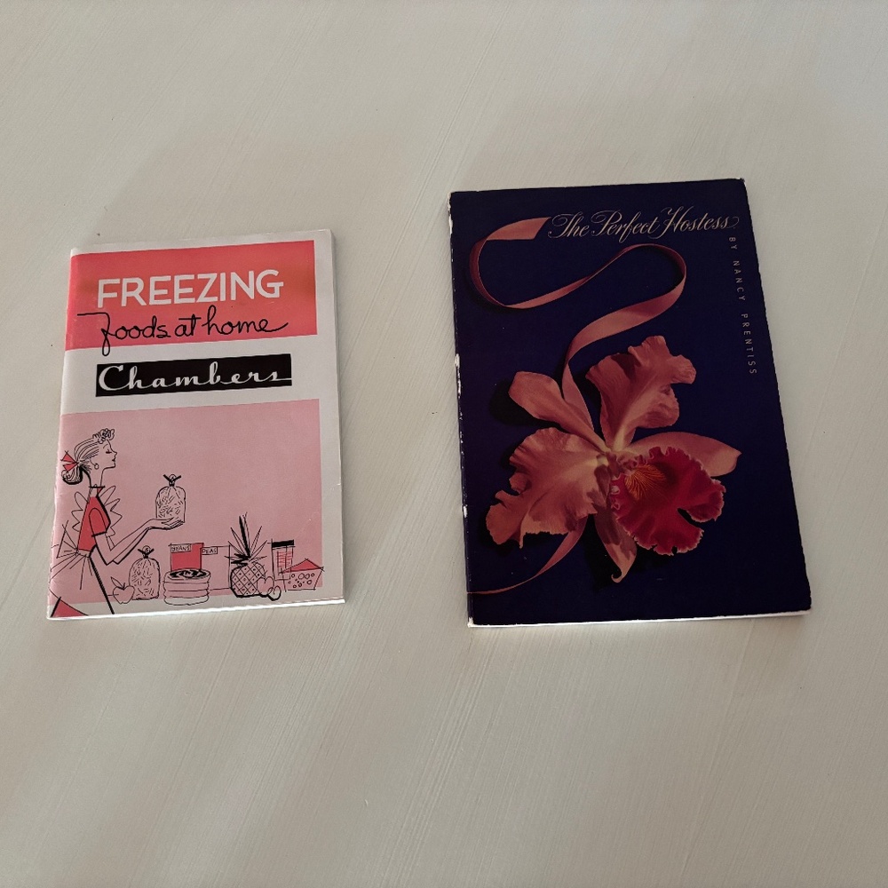 2 Vintage Cookbooks 1940's 1950's Hostess / Freezing